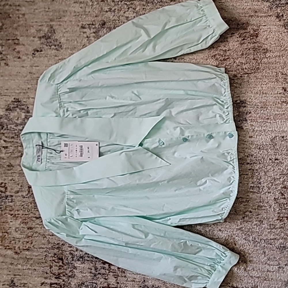 Zara shirt with shoulder pads Large